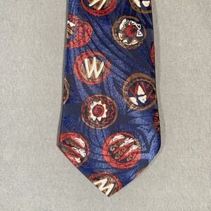 Essex Row Neck Tie Silk Made In USA VTG 90s‎
